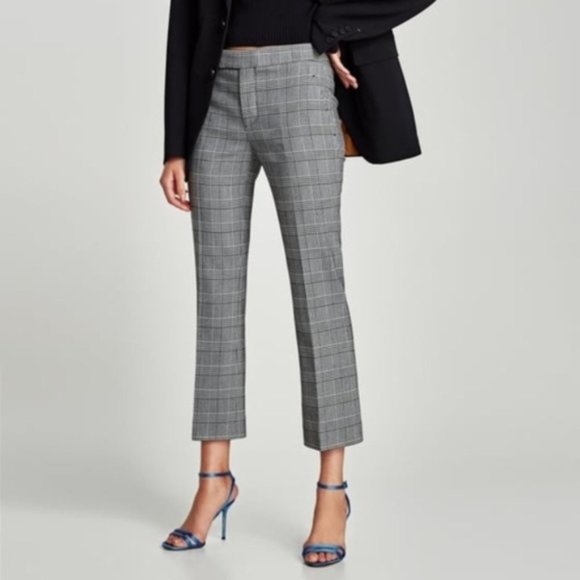 Zara Pants - Zara Plaid Kick Flare Pants